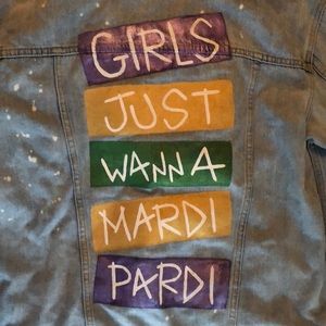 Painted Mardi Gras Denim Jacket